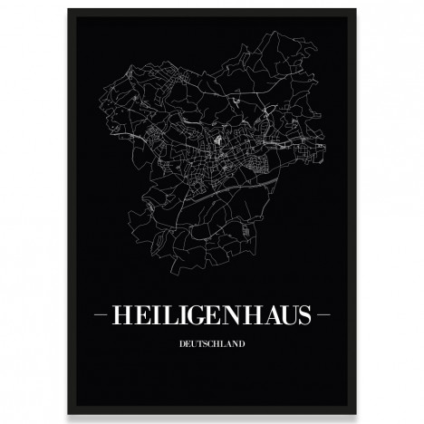 Stadtposter Heiligenhaus - black