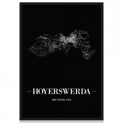 Stadtposter Hoyerswerda - black