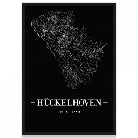 Stadtposter Hückelhoven - black