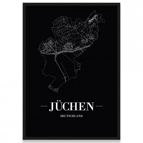 Stadtposter Jüchen - black