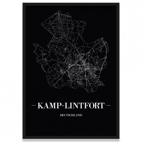 Stadtposter Kamp-Lintfort - black