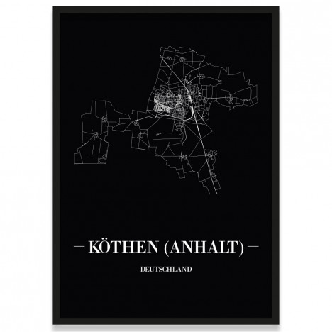 Stadtposter Köthen (Anhalt) - black