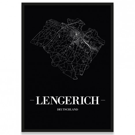 Stadtposter Lengerich - black