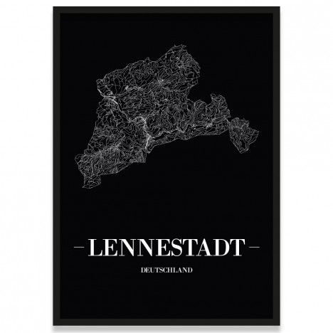 Stadtposter Lennestadt - black