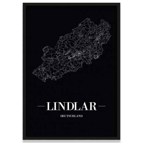 Stadtposter Lindlar - black