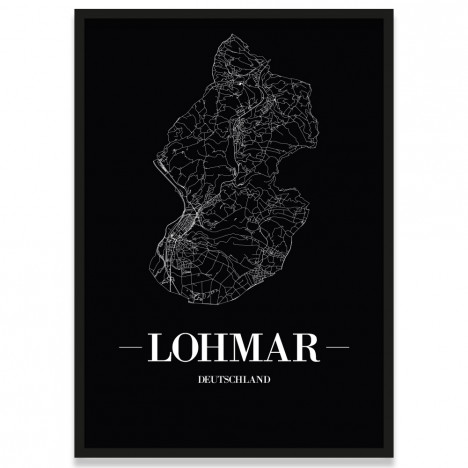 Stadtposter Lohmar - black