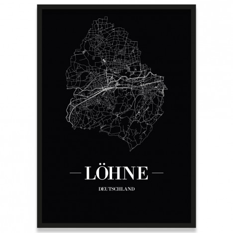 Stadtposter Löhne - black