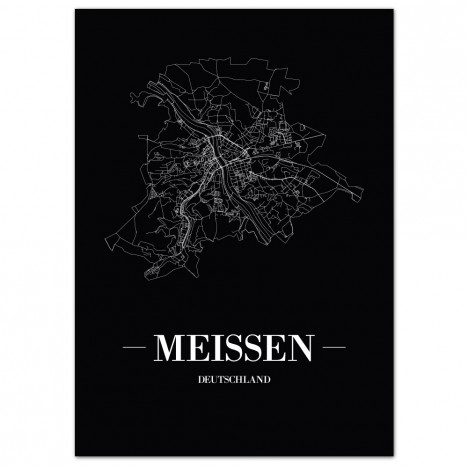 Stadtposter Meißen - black