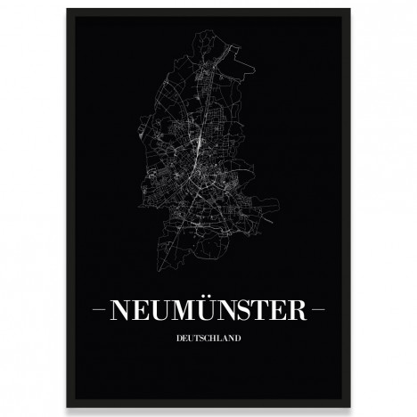 Stadtposter Neumünster - black