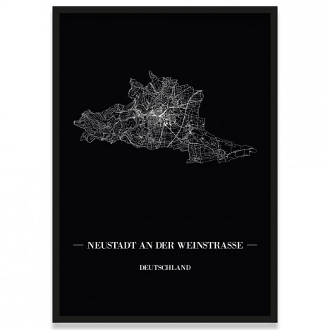 Stadtposter Neustadt an der Weinstraße - black