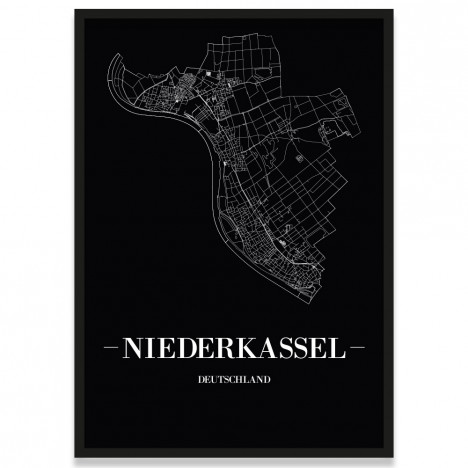 Stadtposter Niederkassel - black