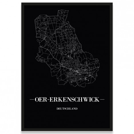 Stadtposter Oer-Erkenschwick - black