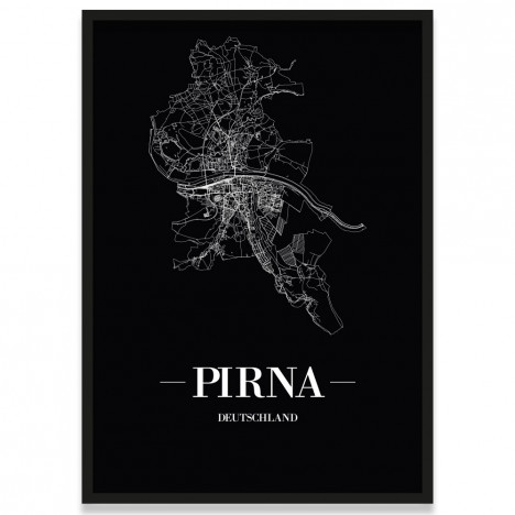 Stadtposter Pirna - black
