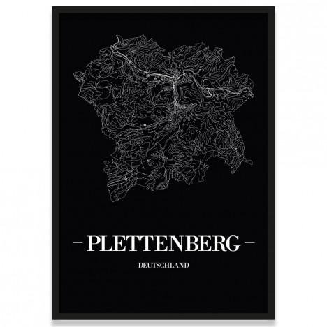 Stadtposter Plettenberg - black