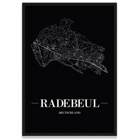 Stadtposter Radebeul - black