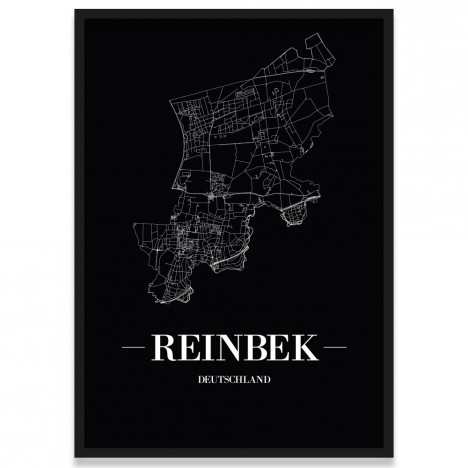 Stadtposter Reinbek - black