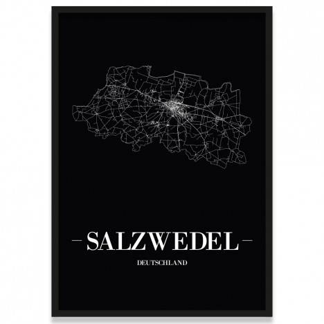 Stadtposter Salzwedel - black