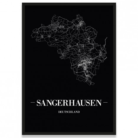 Stadtposter Sangerhausen - black