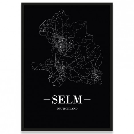 Stadtposter Selm - black