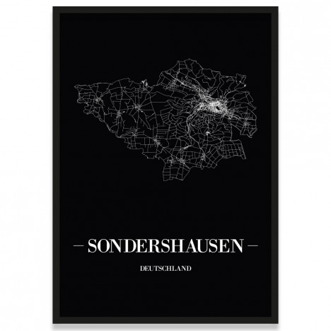 Stadtposter Sondershausen - black