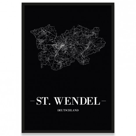 Stadtposter St. Wendel - black