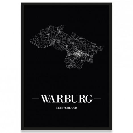 Stadtposter Warburg - black