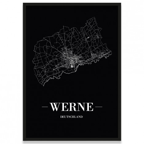 Stadtposter Werne - black