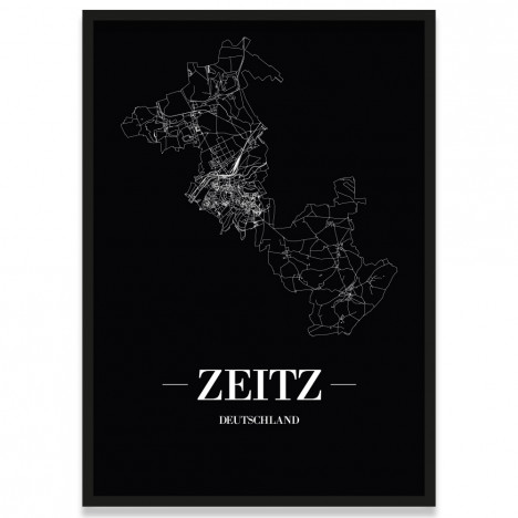Stadtposter Zeitz - black