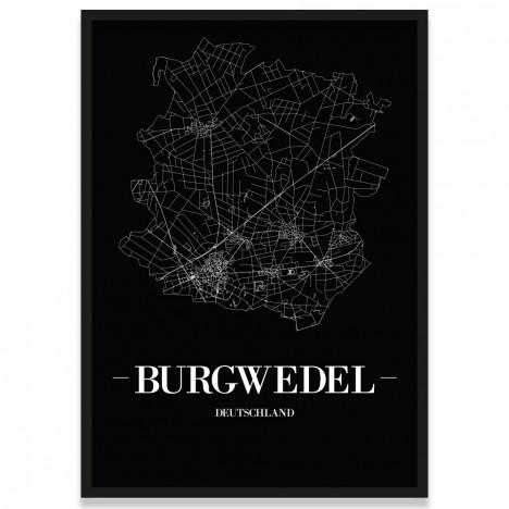 Stadtposter Burgwedel Black