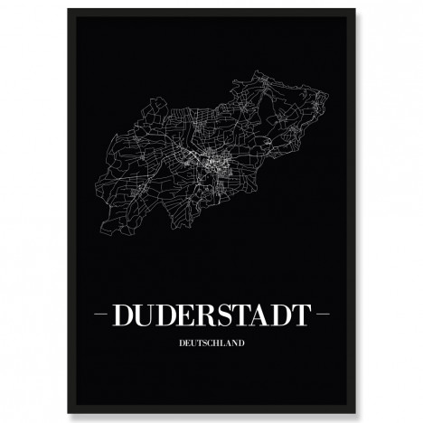 Stadtposter Duderstadt - Black