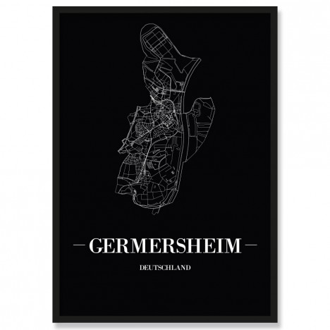 Stadtposter Germersheim Black