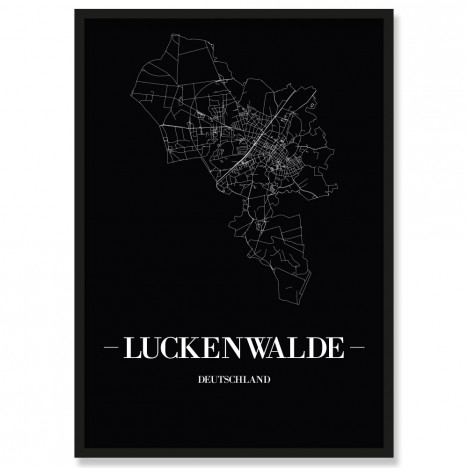 Stadtposter Luckenwalde Black