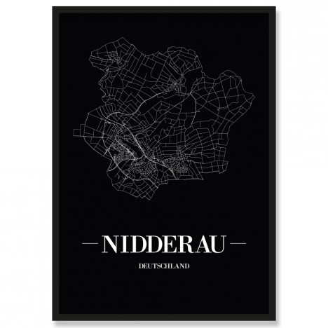 Stadtposter Nidderau Black