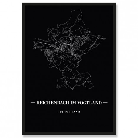 Stadtposter Reichenbach im Vogtland Black