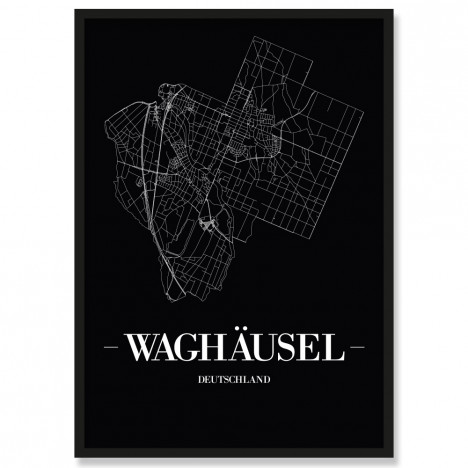 Stadtposter Waghäusel Black