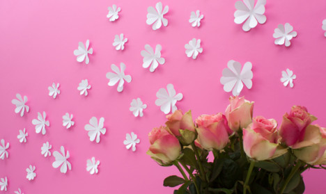 Wandtattoo 3D - Blumen weiß