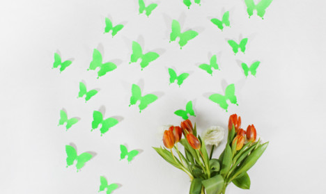 Wandtattoo 3D - Schmetterlinge neon grün