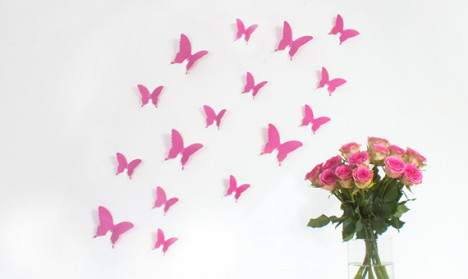 Wandtattoo 3D - Schmetterlinge pink
