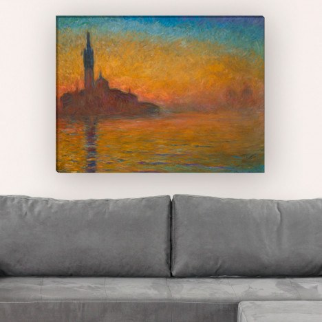 Venedig bei Sonnenuntergang von Claude Monet als Leinwandbild