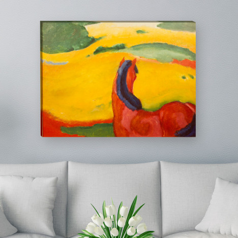 Leinwandbild Franz Marc - Pferd in Landschaft