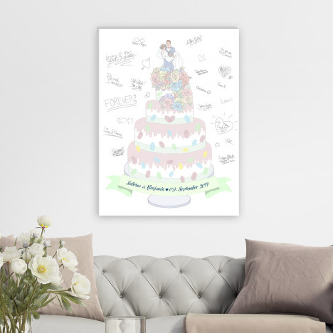 Leinwandbild zur Hochzeit Hochzeitstorte | individualisierbar