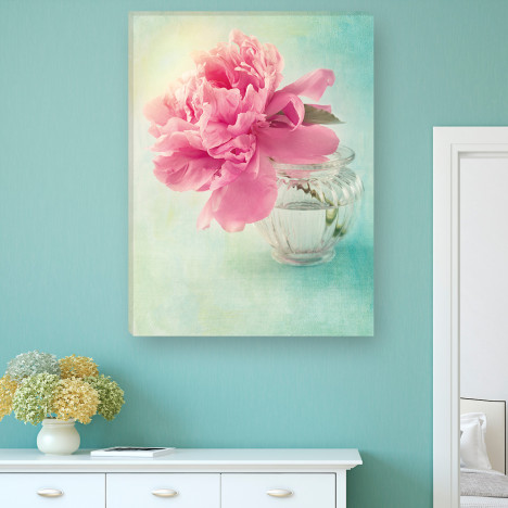 Leinwandbild - Flower - Pink peony - serenity