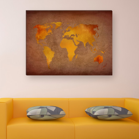 Leinwandbild - Worldmap - World map - Weltkarte - Welt - Globus - 