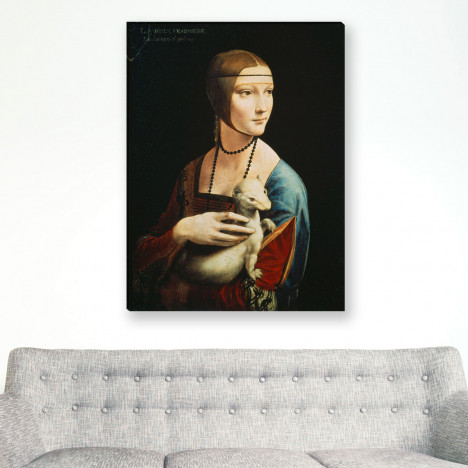 die Dame mit dem Hermelin von Leonardo da Vinci als Leinwandbild