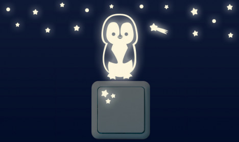 Leuchtaufkleber für Lichtschalter - Pinguin Set
