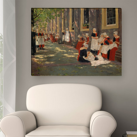 Leinwandbild Max Liebermann Freistunde im Amsterdamer Waisenhaus