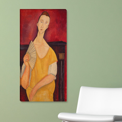 Amedeo Modigliani - Dame mit Fächer 1919 Leinwandbild