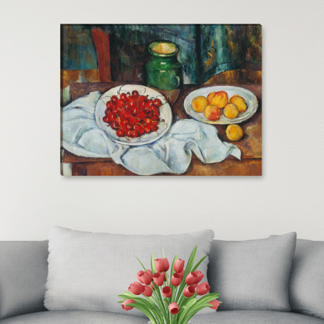 Paul Cézanne - Stillleben mit Kirschen und Pfirsichen