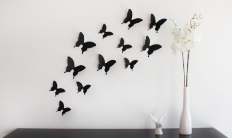 Wandtattoo 3D - Schmetterlinge schwarz