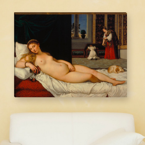 die Venus von Urbino von Tizian als Leinwandbild